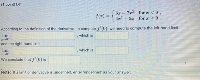 Solved 1 Point Let F S 50 7x2 For Chegg Com