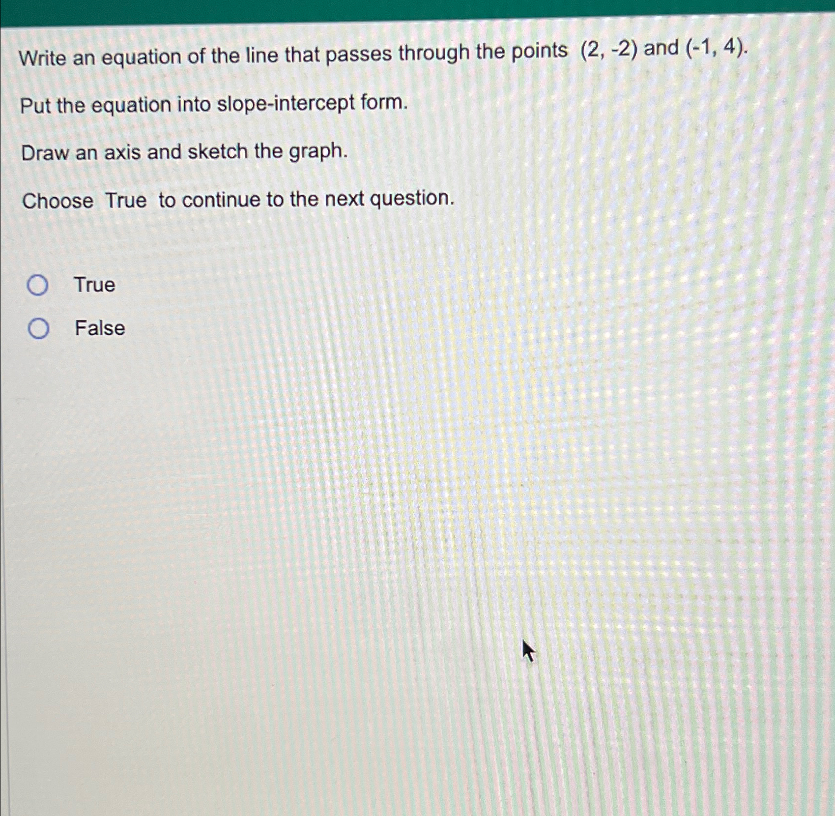 Solved Write an equation of the line that passes through the | Chegg.com