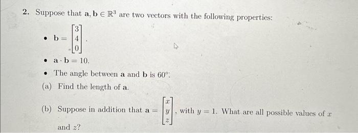 Solved 2. Suppose That \\( \\mathbf{a}, \\mathbf{b} \\in | Chegg.com