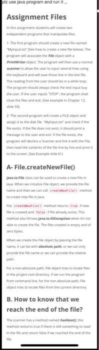 Solved plz use java program and run it.. Assignment Files In | Chegg.com