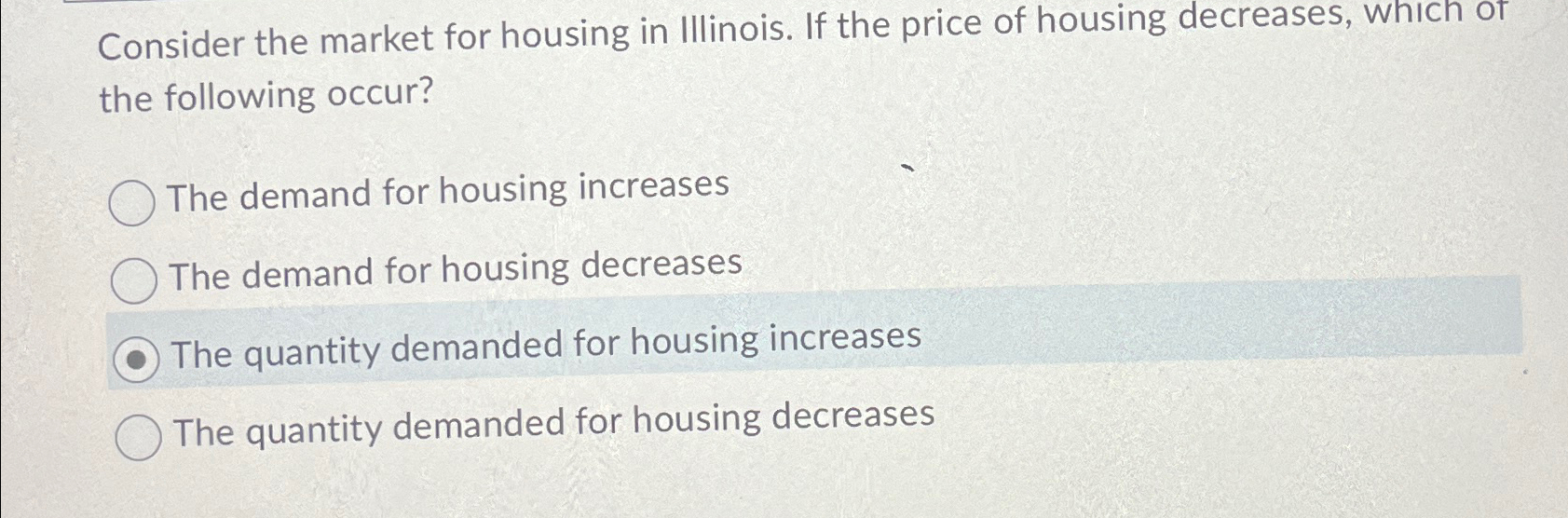 Solved Consider the market for housing in Illinois. If the | Chegg.com