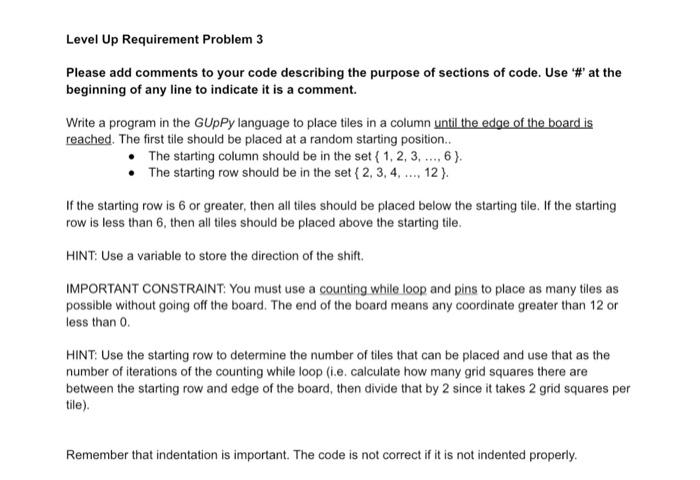 Solved Please add comments to your code describing the | Chegg.com