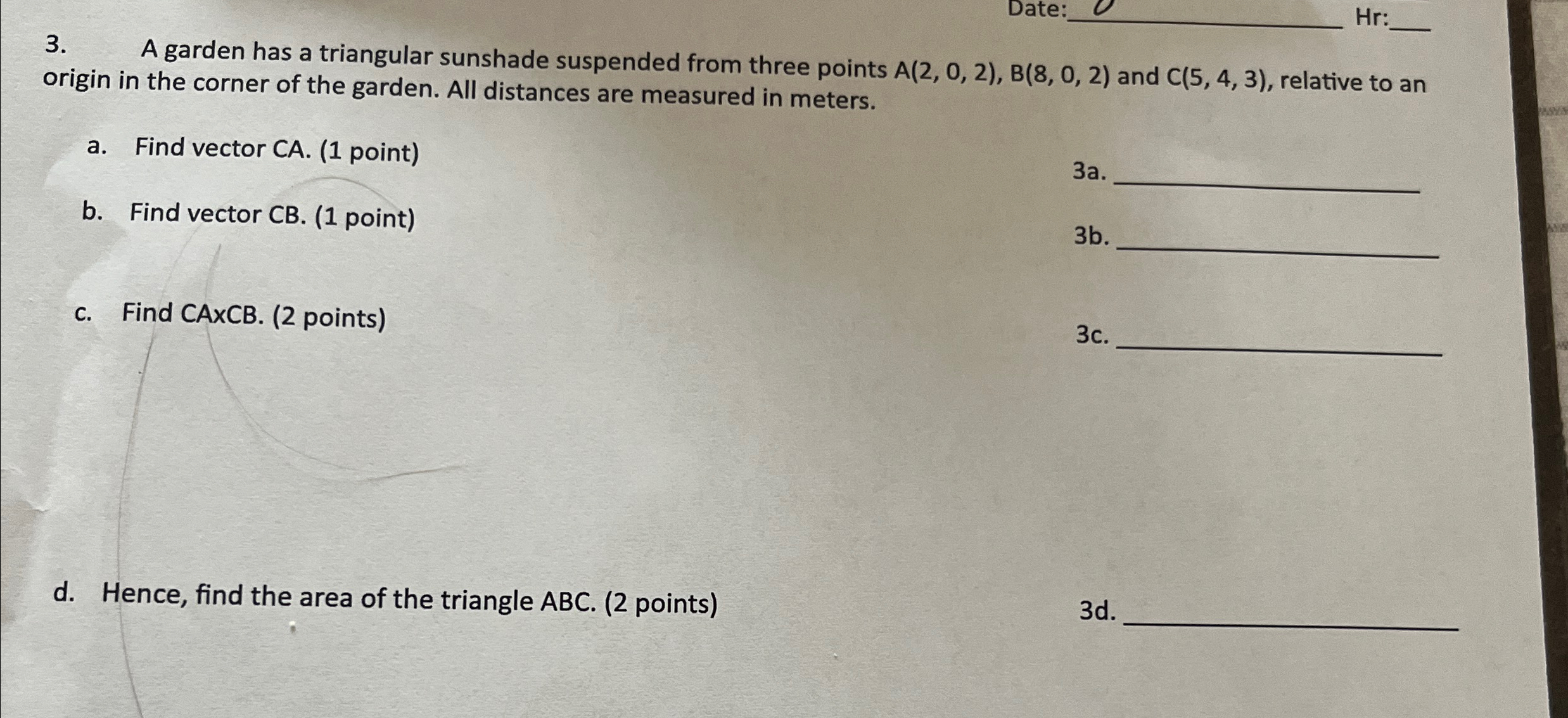 Solved A garden has a triangular sunshade suspended from | Chegg.com