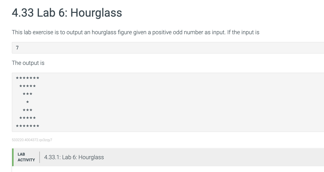 Hourglass Examples Code Java Reference Photo Solved Please write the code in Java4.33 Lab 6: | Chegg.com