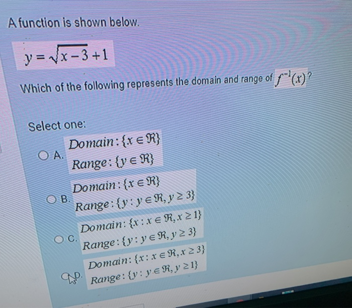 A Function Is Shown Below Y X 3 1 Which Of The Chegg Com