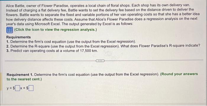 Solved Regression analysis Regression analysis | Chegg.com