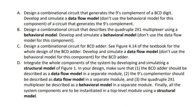 Solved In this project, you need to implement a BCD | Chegg.com