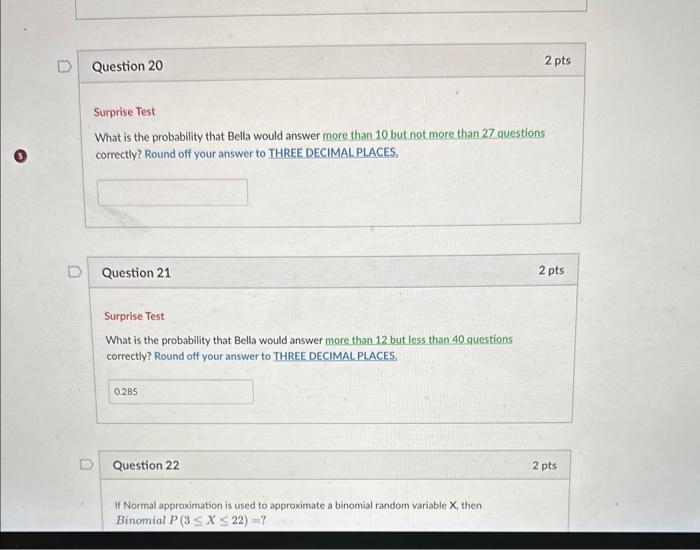Solved Use the information below for the Surprise Test | Chegg.com