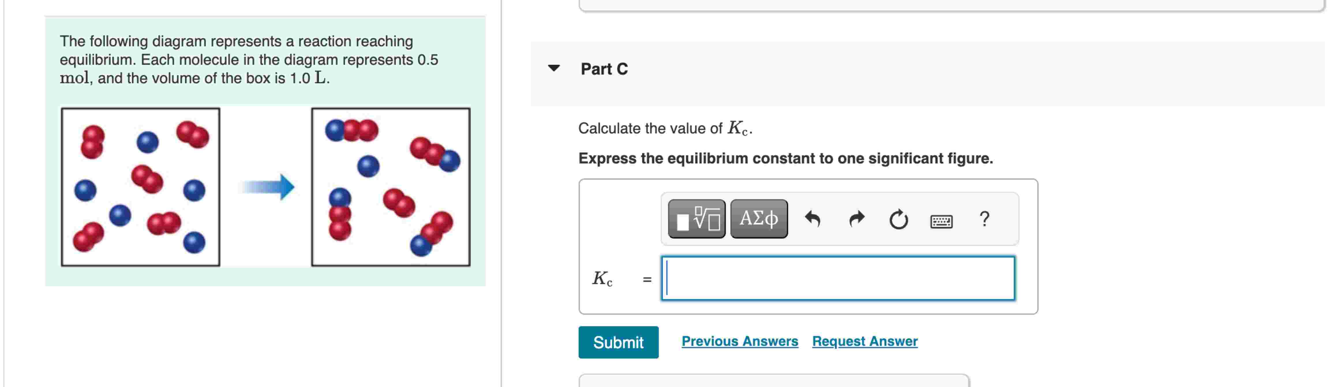 Solved The following diagram represents a reaction reaching | Chegg.com