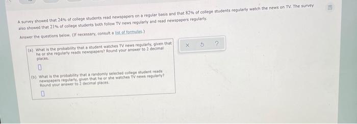 Solved A survey showed that 24% of college students read | Chegg.com