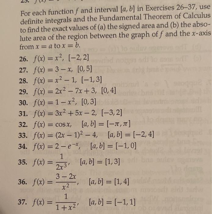 Solved For each function f and interval [a,b] in Exercises | Chegg.com