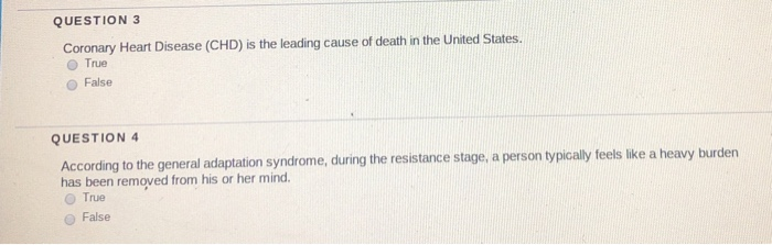 Solved QUESTION 3 Coronary Heart Disease (CHD) is the | Chegg.com