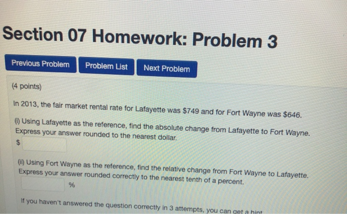 Solved Section 07 Homework: Problem 3 Previous Problem | Chegg.com