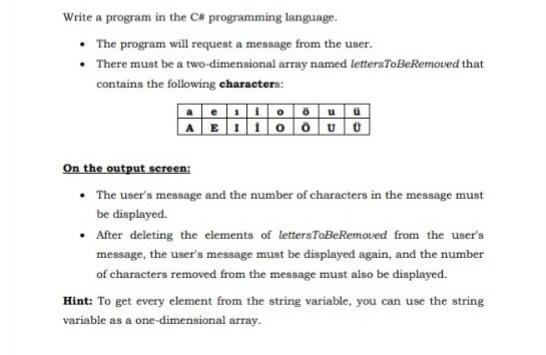 Solved Write a program in the Cl programming language. - The | Chegg.com