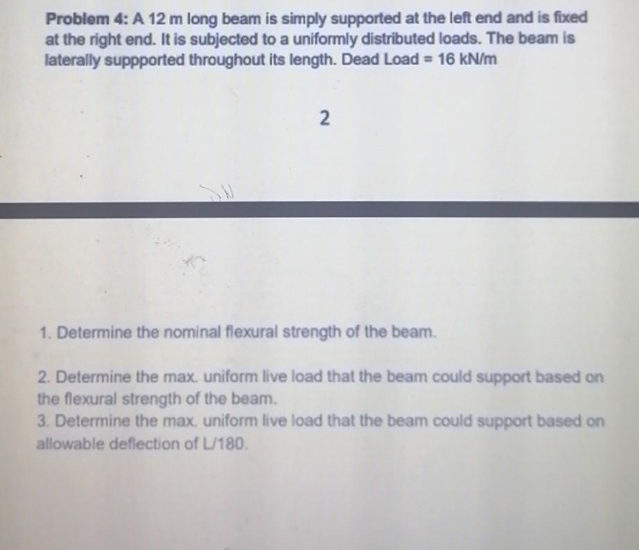 Problem 4: A 12 m long beam is simply supported at | Chegg.com