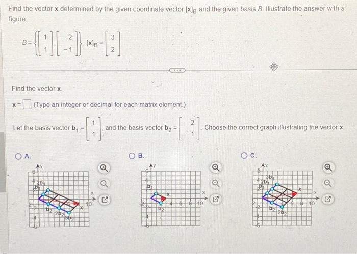 Solved Find The Vector X Determined By The Given Coordinate | Chegg.com