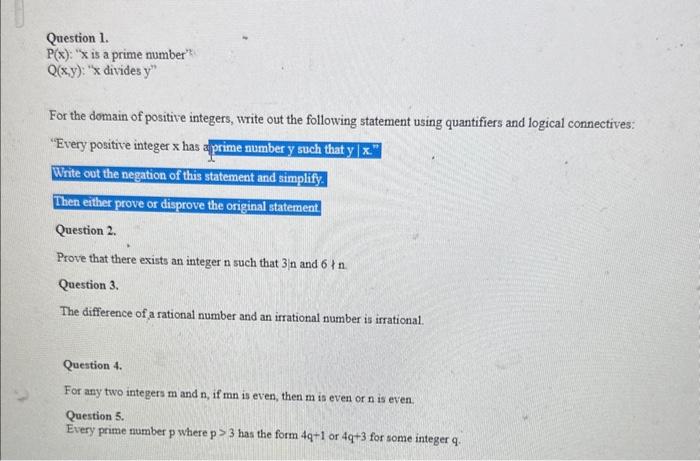 Solved For The Domain Of Positive Integers, Write Out The | Chegg.com