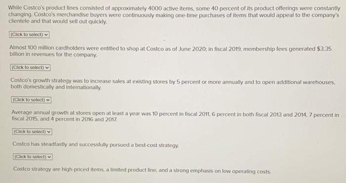 Solved Costco Wholesale Corp In 2020 Mission Business