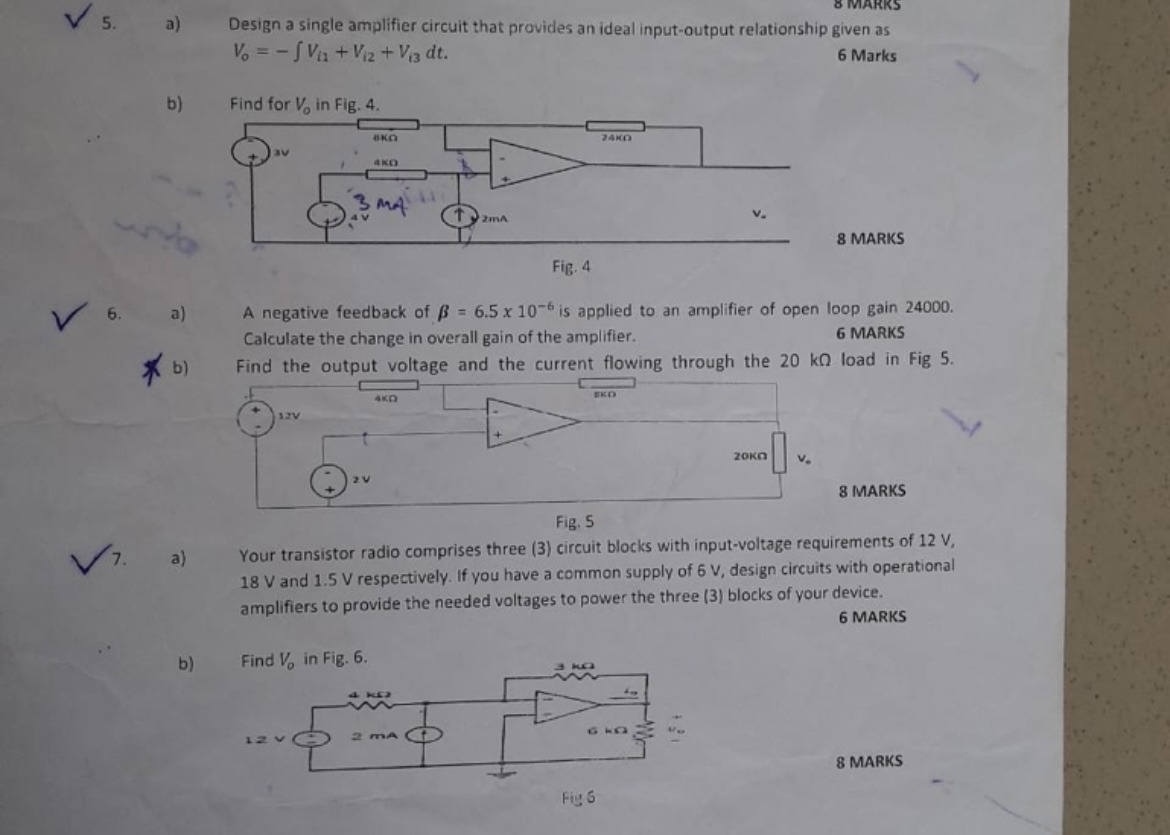 Solved a) ﻿Design a single amplifier circuit that provides | Chegg.com