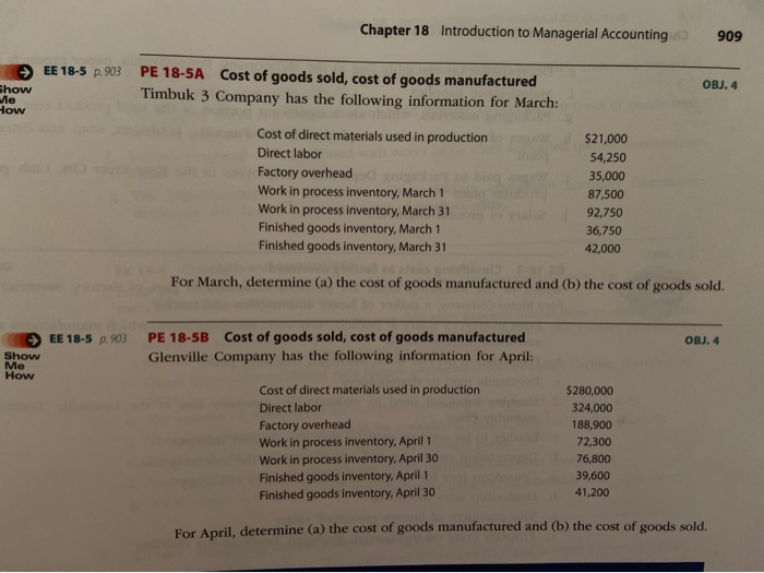 Solved Chapter 18 Introduction to Managerial Accounting 909 | Chegg.com