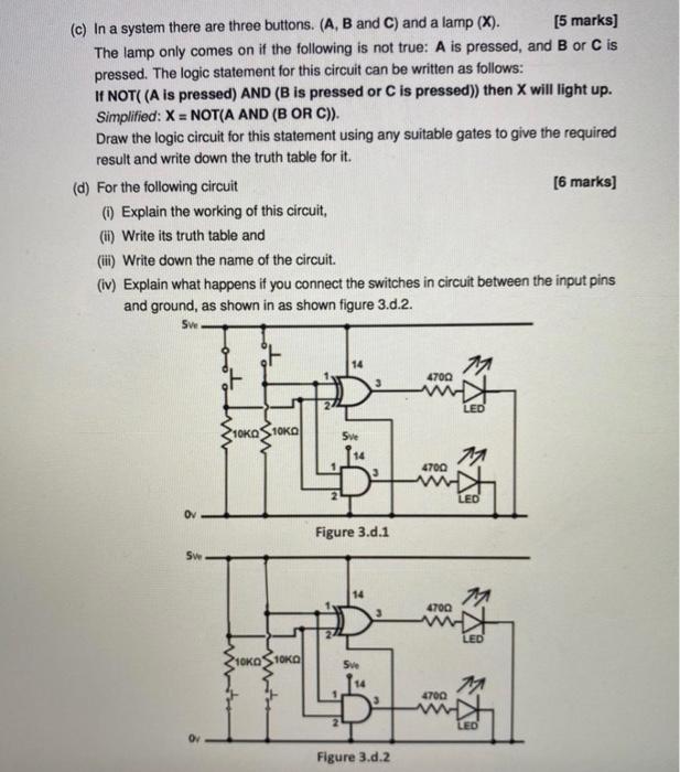 Solved (c) In a system there are three buttons. (A, B and C) | Chegg.com