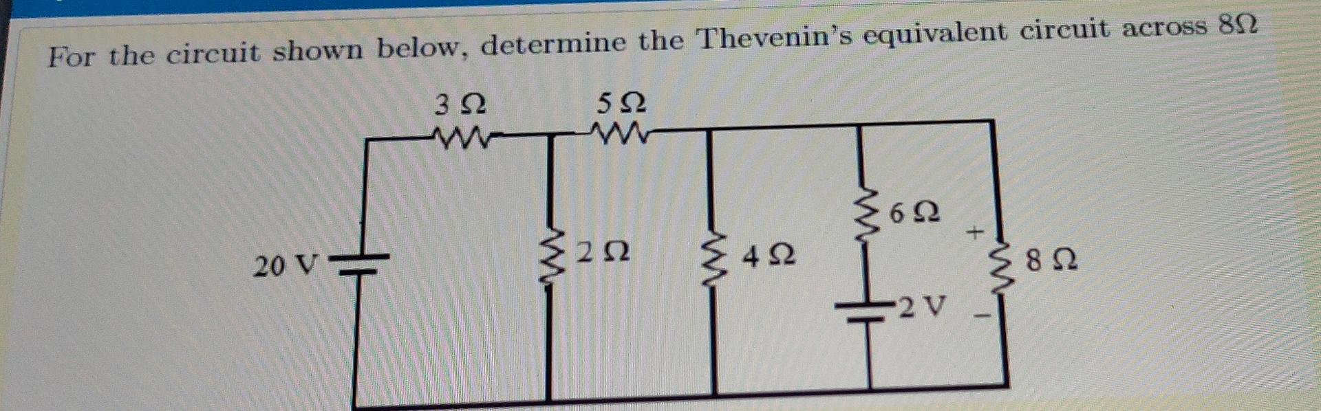 Solved For the circuit shown below, determine the Thevenin's | Chegg.com