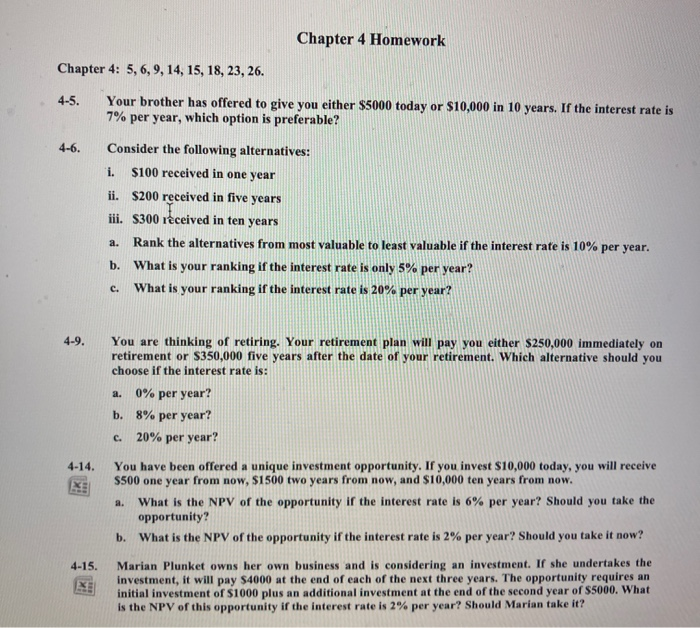 Solved Chapter 4 Homework Chapter 4: 5, 6, 9, 14, 15, 18, | Chegg.com
