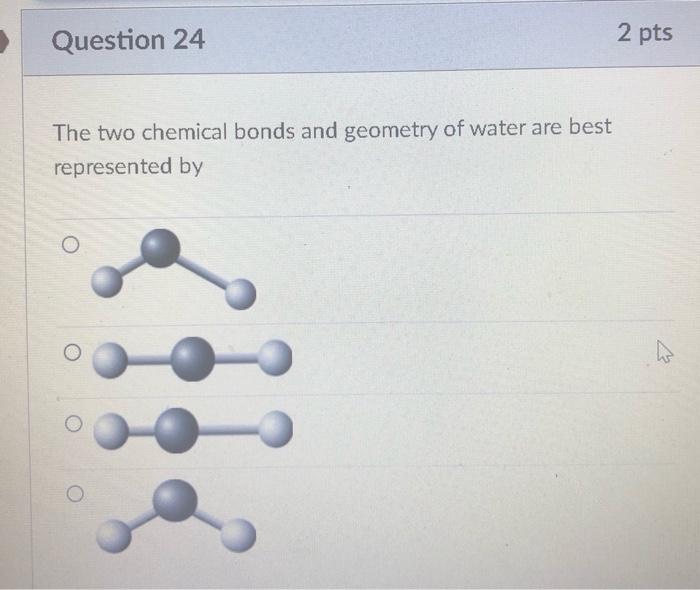 Solved Question 24 2 pts The two chemical bonds and geometry | Chegg.com
