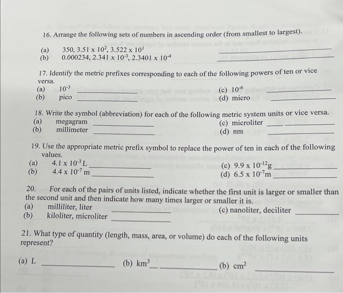 Solved Write the following numbers in exponential form: | Chegg.com