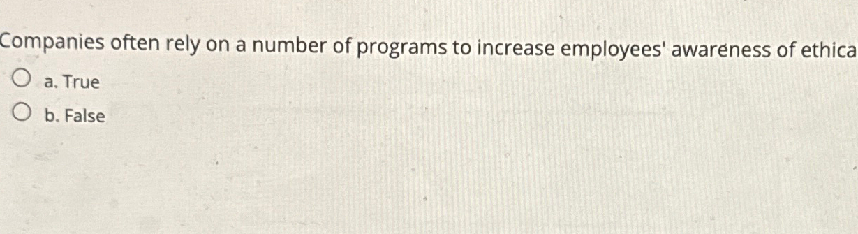 Solved Companies often rely on a number of programs to | Chegg.com