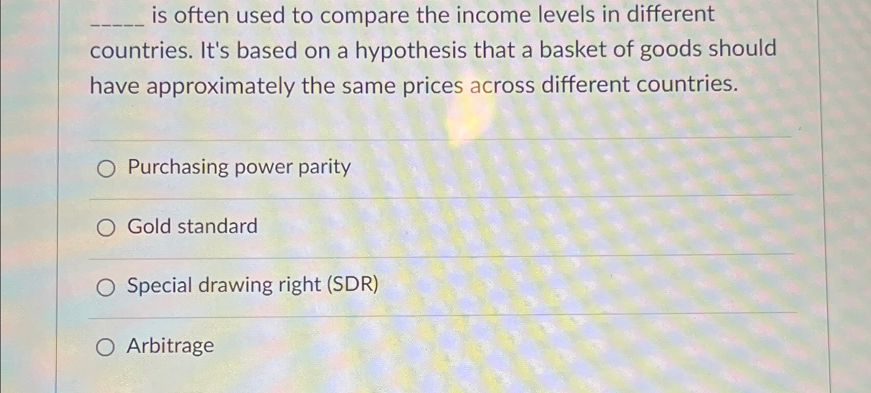 Solved is often used to compare the income levels in | Chegg.com
