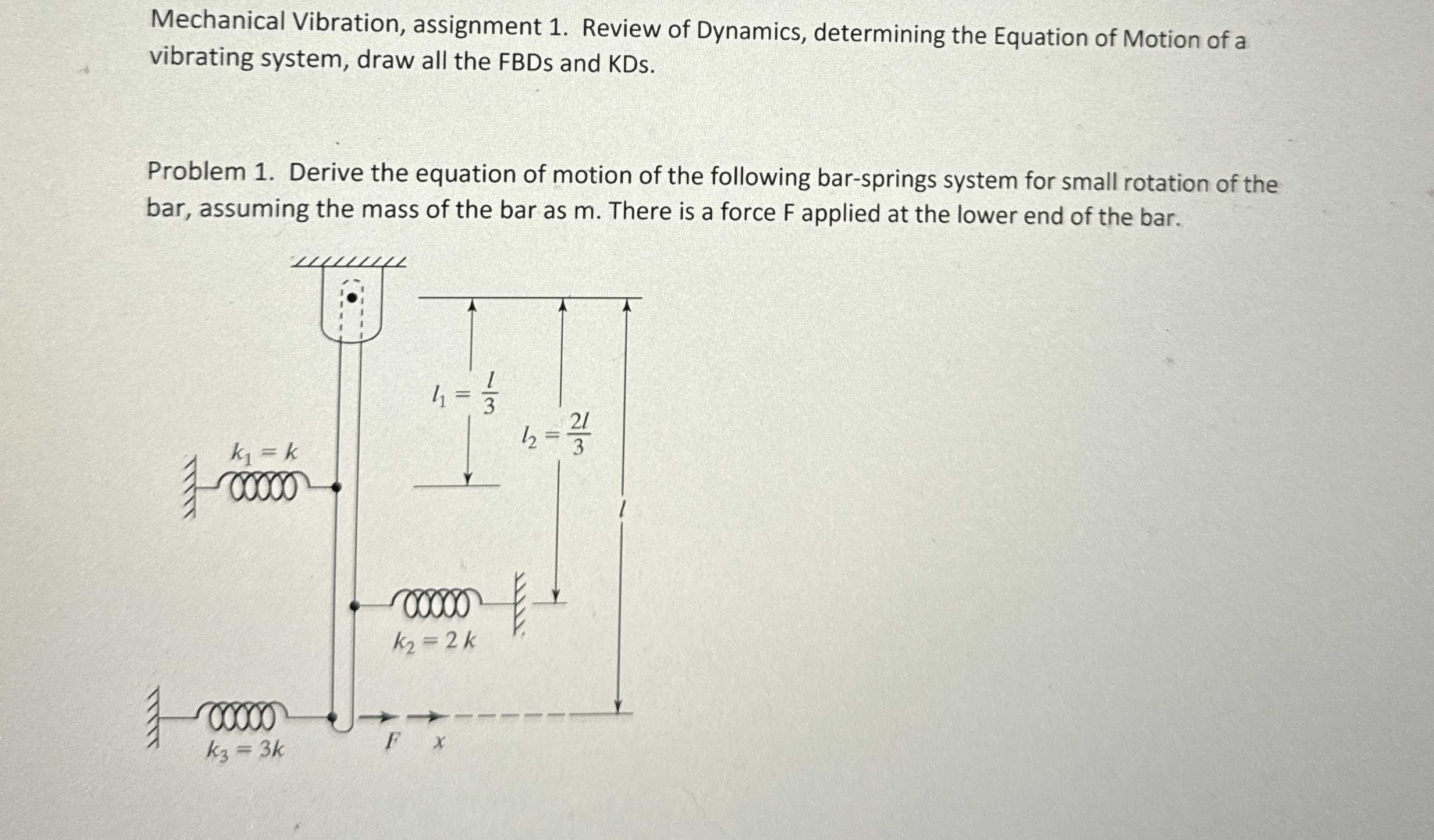 Solved Mechanical Vibration, assignment 1. ﻿Review of | Chegg.com
