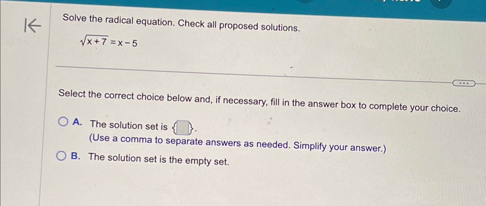 Solved Solve the radical equation. Check all proposed | Chegg.com