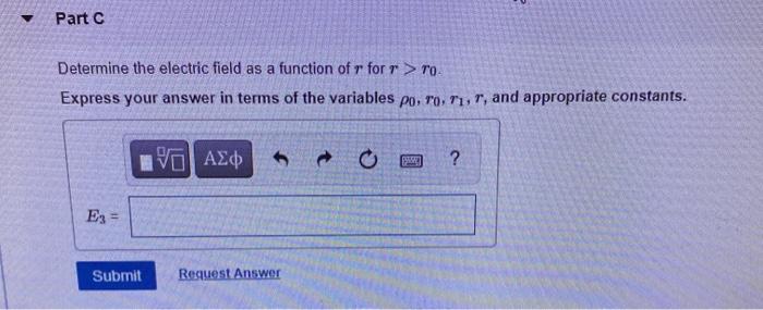 Solved Determine the electric field as a function of r for | Chegg.com