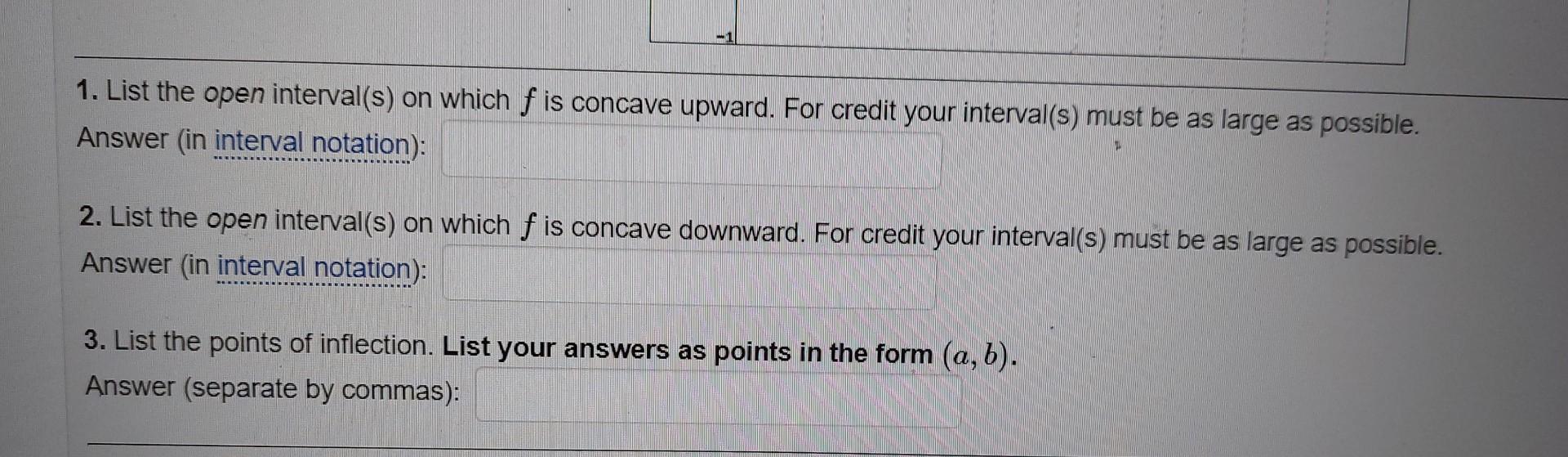 Solved (1 point) Use the given graph of the function f to | Chegg.com