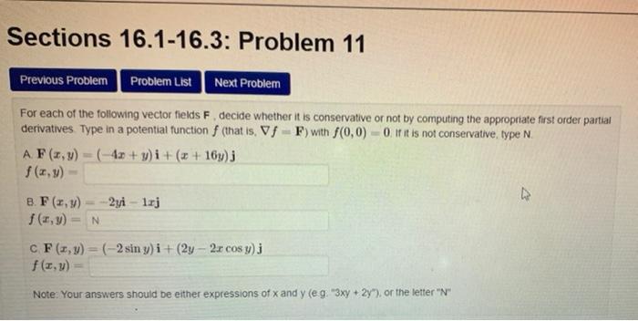 Solved Sections 16.1-16.3: Problem 11 Previous Problem | Chegg.com