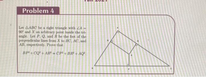 Solved Problem 4 Let AABC be a right triangle with ZA 90 and | Chegg.com