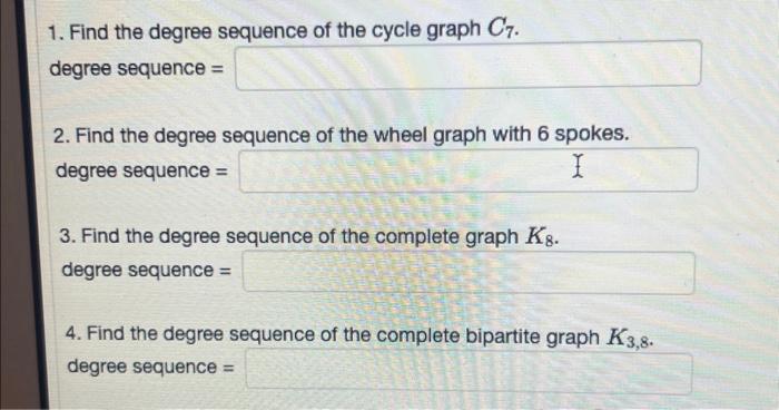find the degree sequence of following graph