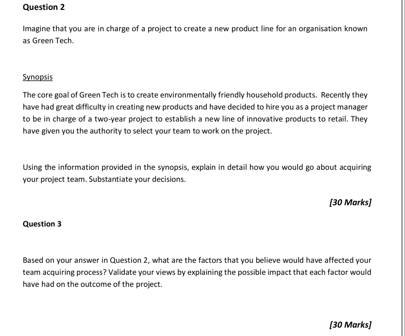 Solved *Project management ** read the scenario and answer | Chegg.com