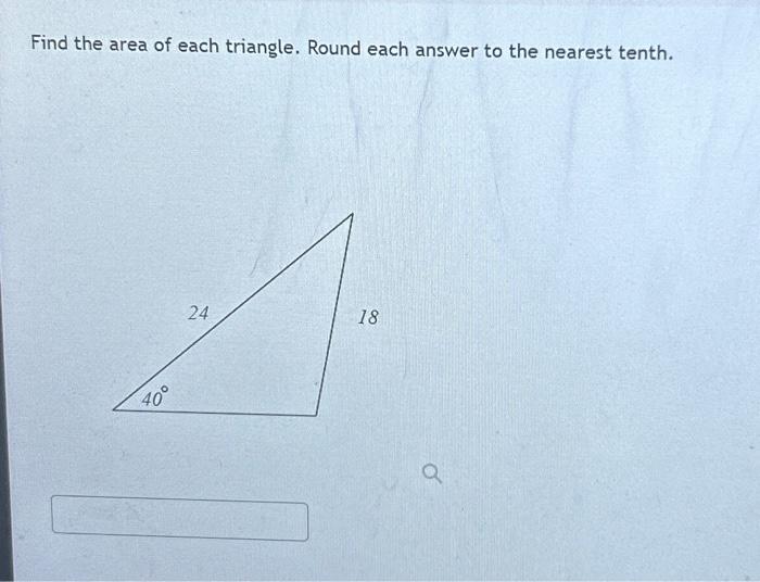 Solved Find the area of each triangle. Round each answer to | Chegg.com