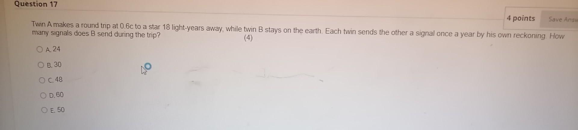 twin a makes a round trip at 0.6c