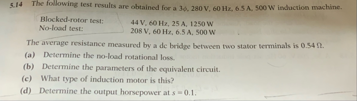 Solved 5.14 ﻿The following test results are obtained for a | Chegg.com