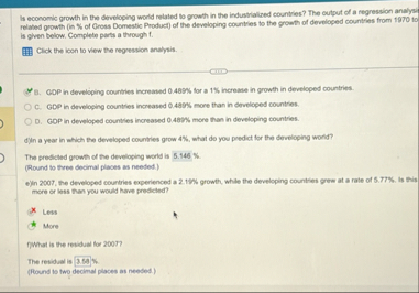 Solved Is economic growth in the developing world related to | Chegg.com