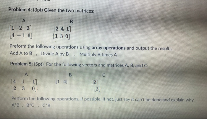 Solved Problem 1 2 pt Create the following row vectors Chegg