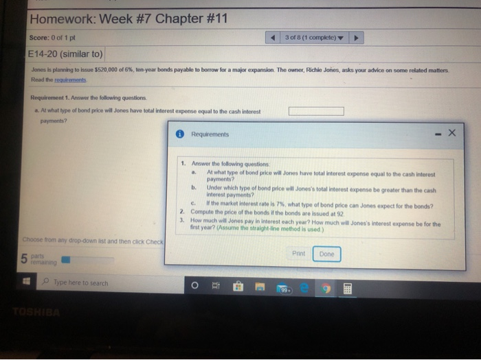 Solved Homework: Week #7 Chapter #11 Score: 0 of 1 pt 3 of 8 | Chegg.com