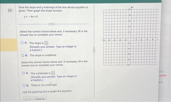 Solved Give the slope and y-intercept of the line whose | Chegg.com