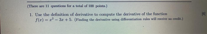 Solved (There are 11 questions for a total of 100 points.) | Chegg.com