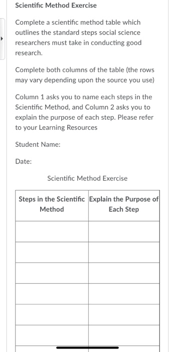 Solved Scientific Method Exercise Complete a scientific | Chegg.com