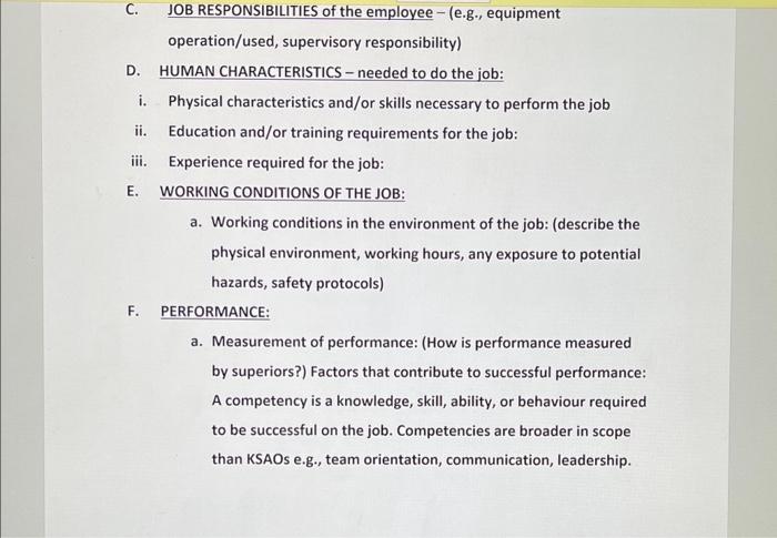 Solved Job Analysis Assignment (AA#1) Job analysis is the | Chegg.com