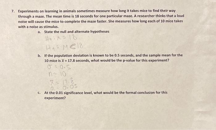 experiments on learning in animals sometimes measure